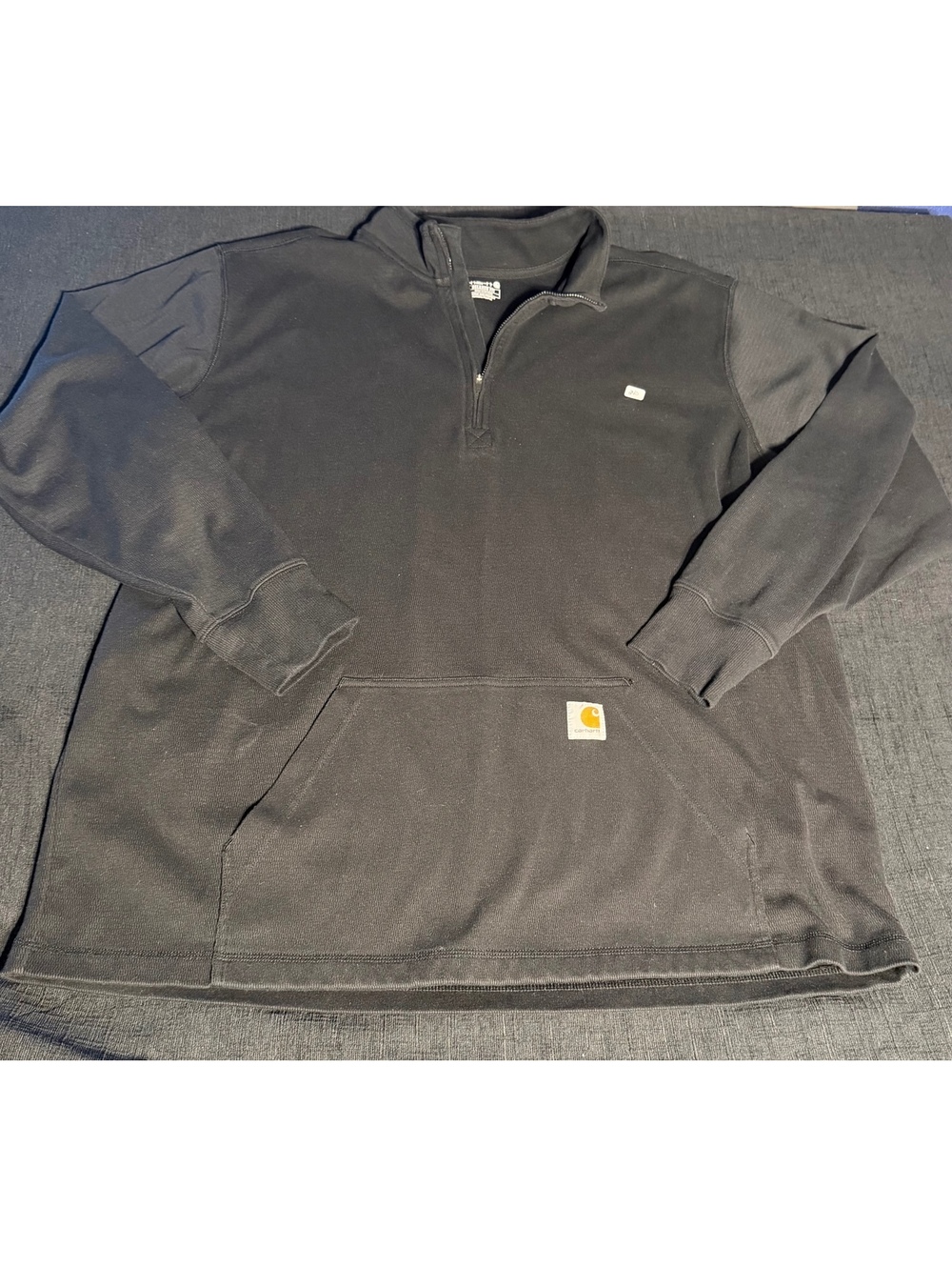 Carhartt Men's 2XL Black Heavyweight Quarter Zip Sweatshirt with Front Pocket